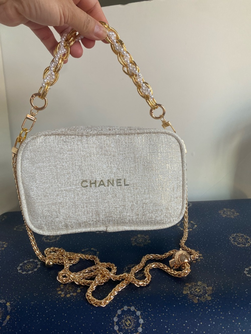 CHANEL Beige & Gold Pouch - Picture 2 of 7
